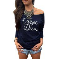 AIMTOPPY Women Loose Tops Long Sleeve T-Shirt Casual Blouse (M, Purple) N16
