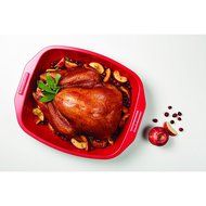 SilverStone Hybrid Ceramic Nonstick Bakeware Roaster with Self-Rack, 14 x 12-1/2", Marine Blue N10
