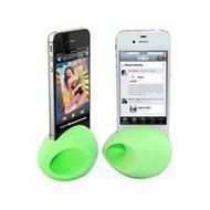 Tzumi Green Egg-shaped Soft Silicone Speaker for Iphone