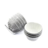 Eoonfirst Silver Foil Metallic Cupcake Case Liners Baking Muffin Paper Cases 176 Pcs N3