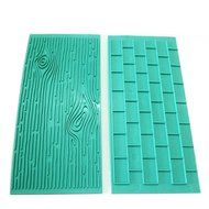 Mikiso 1202 Texture 2-Piece Mold Set Tree Bark and Brick Wall Impression Moulds Gum Paste Impression Mat Fondant... N3