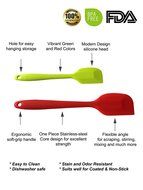 SET OF 4 Professional Quality Silicone Whisks , Spatulas For Cooking .Bright Red and Green Colors. Stainless Steel... N2