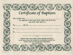 Certificate Baptism w/Romans 6:3-4 (Parchment) (Pkg-6)