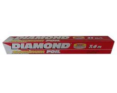 (Set of 6) Diamond Aluminum Foil Sheet Food Wrap &amp; Reheat 7.6m (8.33 yds x 12in)