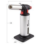 Zenware Refillable Butane Professional Culinary Torch Lighter for Cooking Welding Brazing Soldering - Silver N2