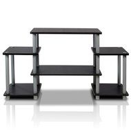 Furinno 11257BK/GY Turn-N-Tube No Tools Entertainment TV Stands, Black/Grey