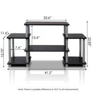 Furinno 11257BK/GY Turn-N-Tube No Tools Entertainment TV Stands, Black/Grey N2