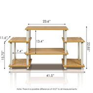 Furinno 11257BK/GY Turn-N-Tube No Tools Entertainment TV Stands, Black/Grey N6