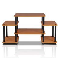Furinno 11257BK/GY Turn-N-Tube No Tools Entertainment TV Stands, Black/Grey N9