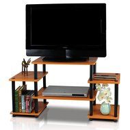 Furinno 11257BK/GY Turn-N-Tube No Tools Entertainment TV Stands, Black/Grey N11