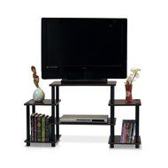 Furinno 11257BK/GY Turn-N-Tube No Tools Entertainment TV Stands, Black/Grey N14