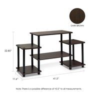 Furinno 11257BK/GY Turn-N-Tube No Tools Entertainment TV Stands, Black/Grey N15