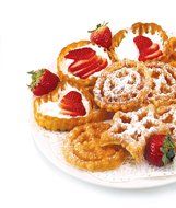 Norpro Swedish Rosette Cookie &amp; Timbale Pastry Set 6 Molds New wood handle 3286