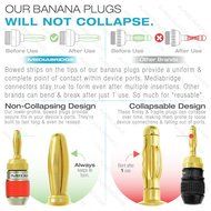 Mediabridge Banana Plugs - Corrosion-Resistant 24K Gold-Plated Connectors - 12 Pair/24 Banana Plugs (Part# SPC-BP2... N2