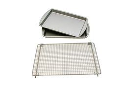 Kitchen Elements Value Pack Cookie Baking Sheets with bonus Cooling Rack