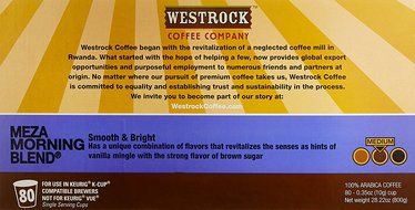 Westrock Coffee Company Meza Morning Blend Best Medium Roast Gourmet Single Serve Cups, 28.22 Ounce, 80 Count N4