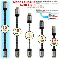 HDMI Cable 15 FT - Braided Cord - 4K HDMI 2.0 Ready - High Speed - Gold Plated Connectors - Ethernet / Audio Return... N2