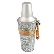 Cambridge Silversmiths Shiloh Galvanized and Rope Shaker, 24 oz, Stainless Steel