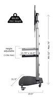 VIVO TV Cart for LCD LED Plasma Flat Panels Stand with Wheels Mobile fits 37" to 70" (STAND-TV02D) N2