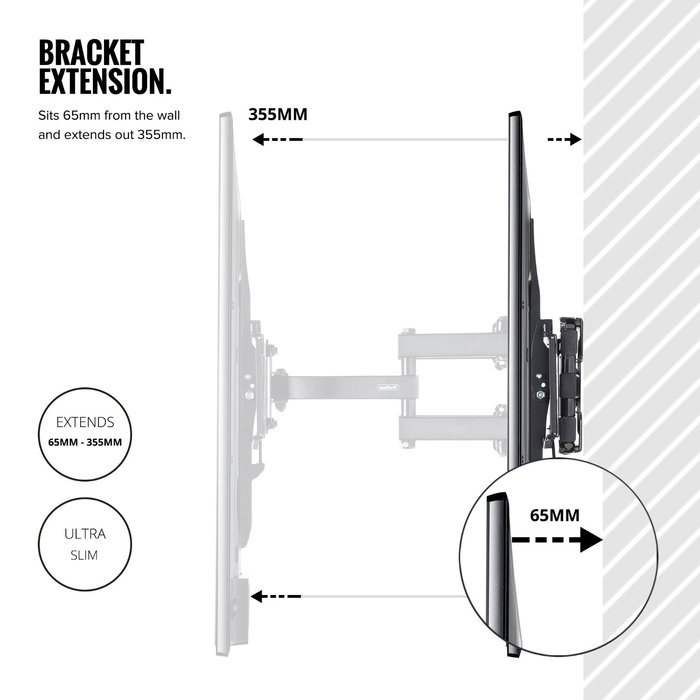 VonHaus Double Arm Articulating Cantilever TV Bracket Wall Mount with Tilt- for 23"-56" LCD LED ...