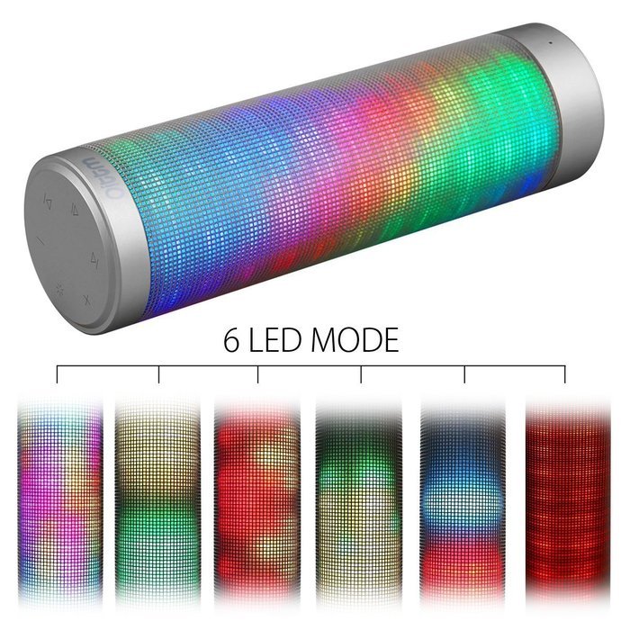 Bluetooth Speakers, Oittm Pulse Portable Bluetooth 4.0 Hi-Fi Wireless Speaker with 6 LED Light Visual Modes and... N2