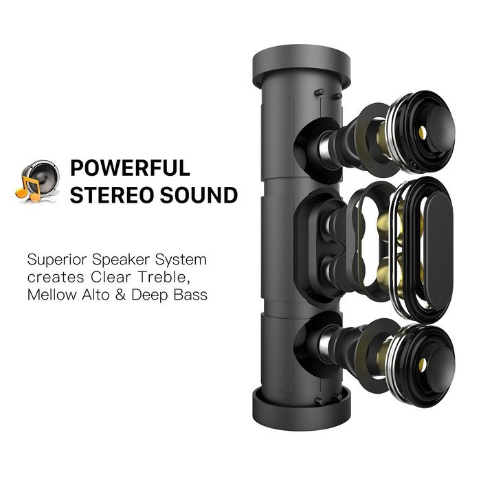 Bluetooth Speakers, Oittm Pulse Portable Bluetooth 4.0 Hi-Fi Wireless Speaker with 6 LED Light Visual Modes and... N3