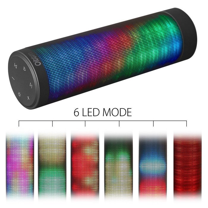 Bluetooth Speakers, Oittm Pulse Portable Bluetooth 4.0 Hi-Fi Wireless Speaker with 6 LED Light Visual Modes and... N9