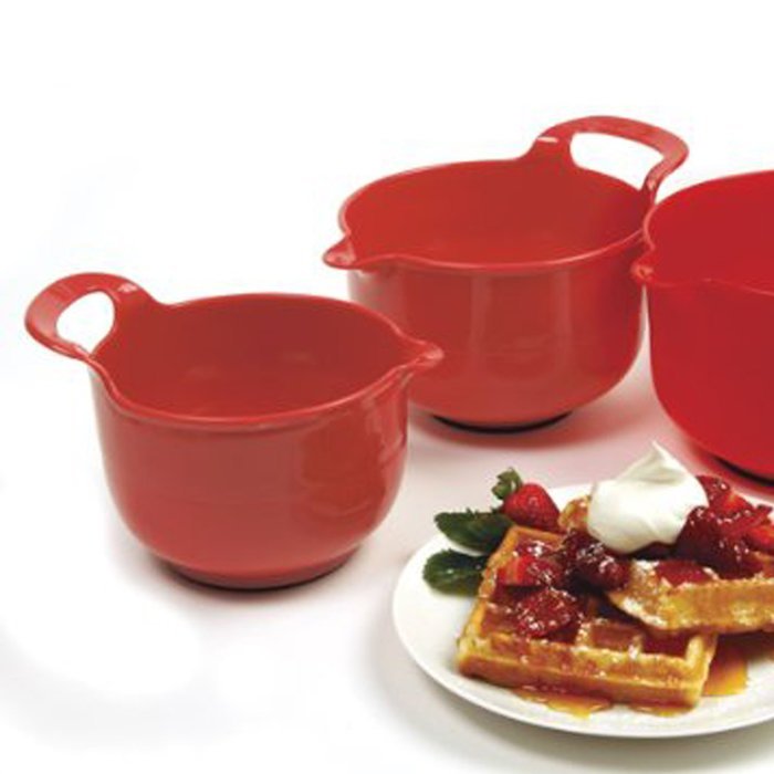 Norpro Mixing Bowls, Red, Set of 3 N2