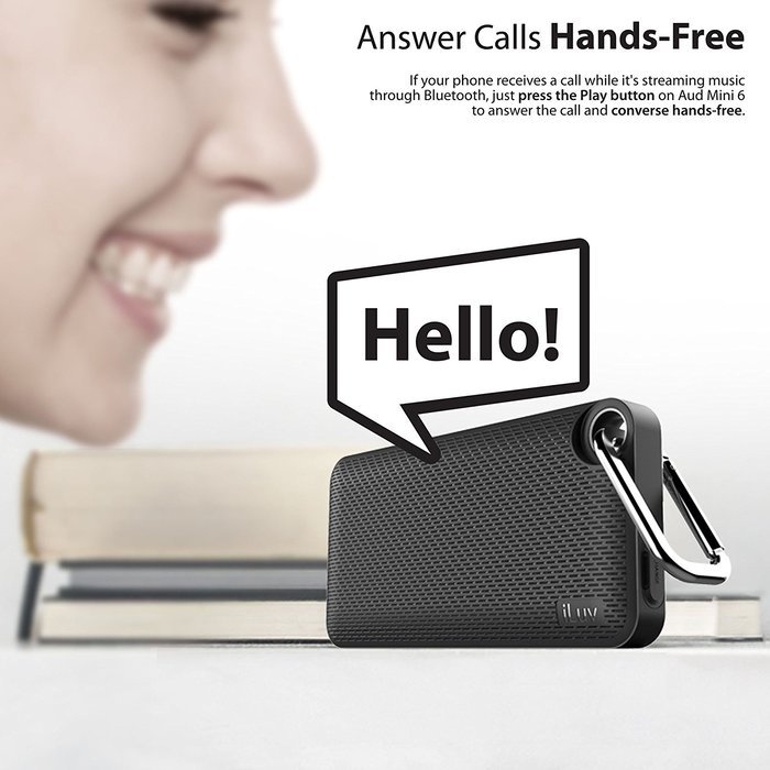 iLuv Aud Mini 6 (AUDMINI6) Slim Portable Weather-Resistant Bluetooth Speaker for iPhone, iPad, and other Smart... N9