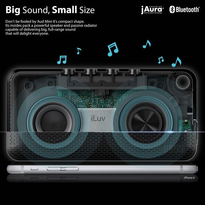 iLuv Aud Mini 6 (AUDMINI6) Slim Portable Weather-Resistant Bluetooth Speaker for iPhone, iPad, and other Smart... N10