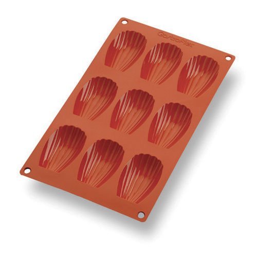 Silicone Bakeware Lg. Madeleines 2.7" x 1.5 x .7" deep. 9 molds per sheet