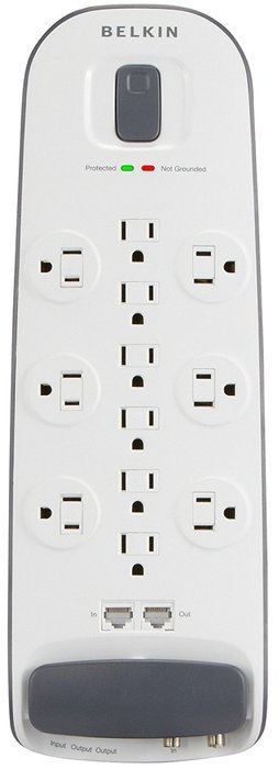 Belkin 12-Outlet Advanced Power Strip Surge Protector with 6-Foot Power Cord and 2 USB Charging Ports, 4000 Joules... N4