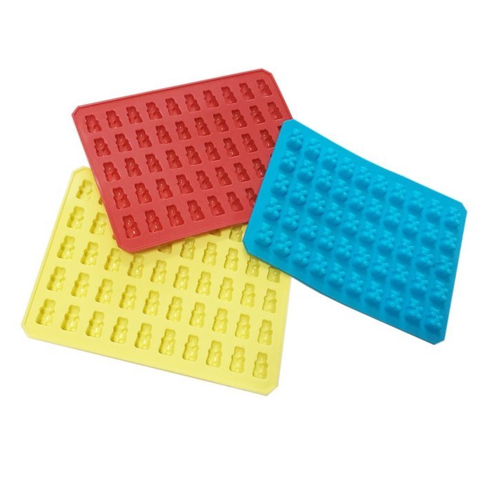 RL Treats 3 PCS Silicone Gummy Bear Molds 50 Cavities - BONUS DROPPER N3