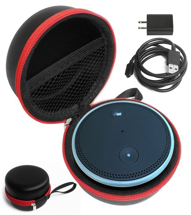 FitSand (TM) Carry Travel Zipper Portable Protective Hard Case Cover Bag Box for Amazon Echo Dot (Fits USB Cable... N4