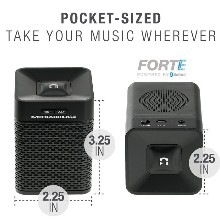 Mediabridge Forte Portable Bluetooth Speaker with Powered Rear-Firing Subwoofer - Wireless Speaker with Rechargeable... N5