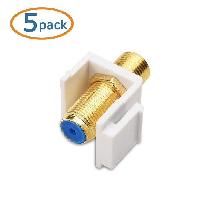 Cable Matters (5-Pack) Gold-Plated RG6 Keystone Jack Insert