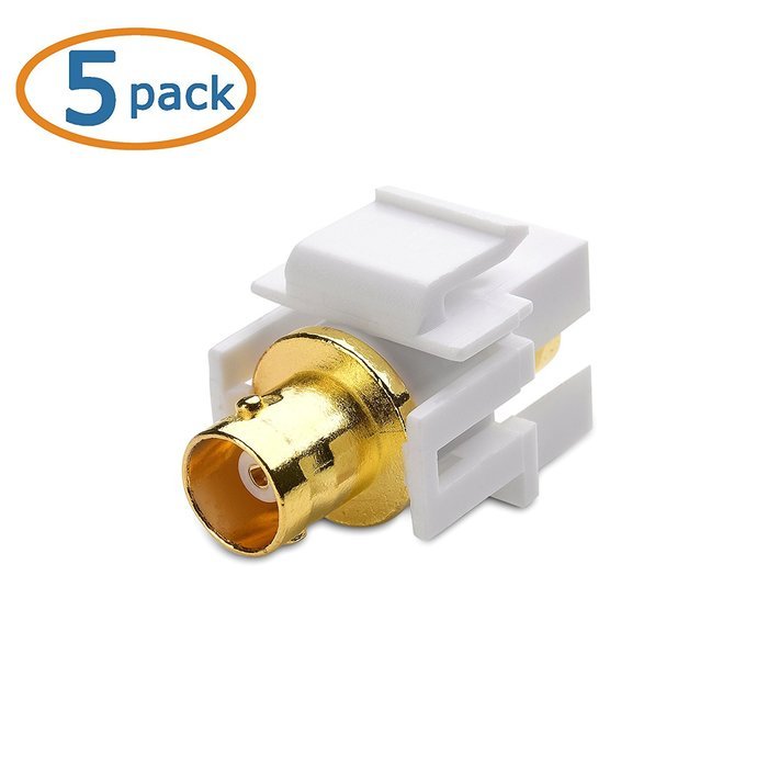 Cable Matters (5-Pack) Gold-Plated RG6 Keystone Jack Insert N6