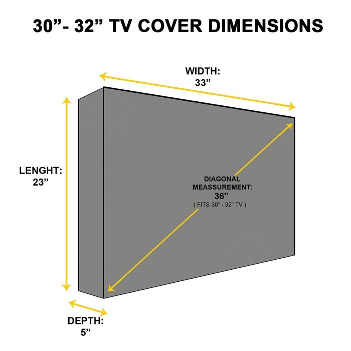 Outdoor TV Cover, Black Weatherproof Universal Protector for 30'' - 32'' LCD, LED, Plasma Television Sets - Compatible... N2