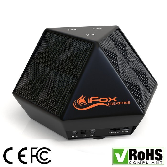iFox Creations IFD8 Bluetooth Portable Speaker with Stereo Sound&ndash;Wireless, TF Card, AUX, FM Radio + Speakerphone...