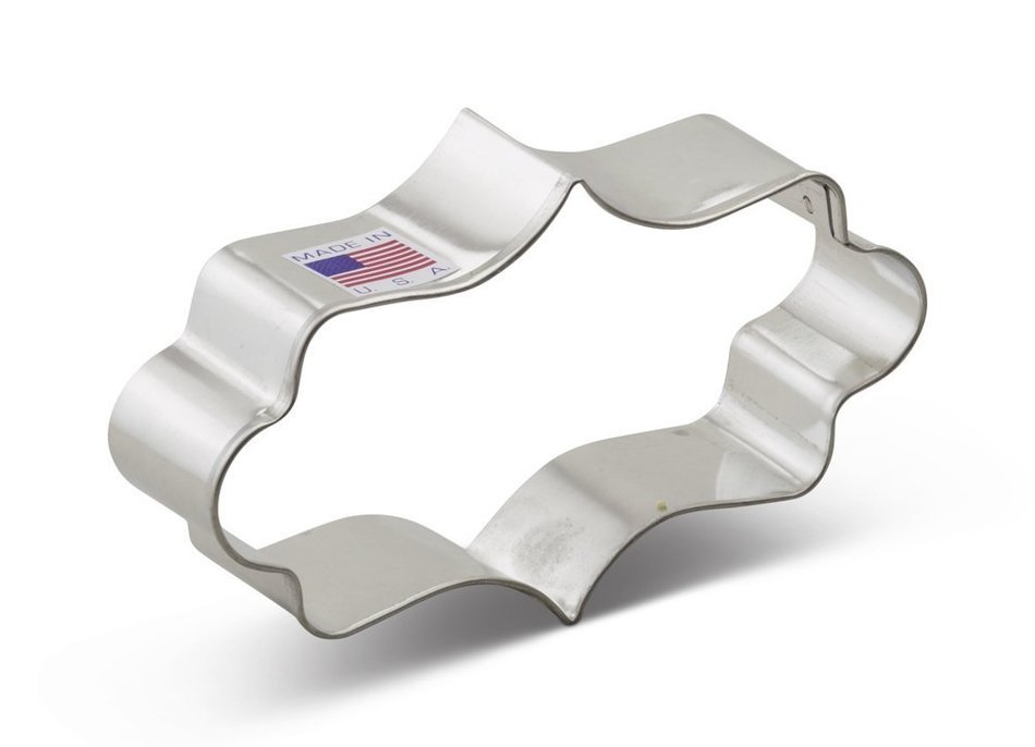 Ann Clark Long Fancy Plaque Cookie Cutter - 4 Inches - Tin Plated Steel