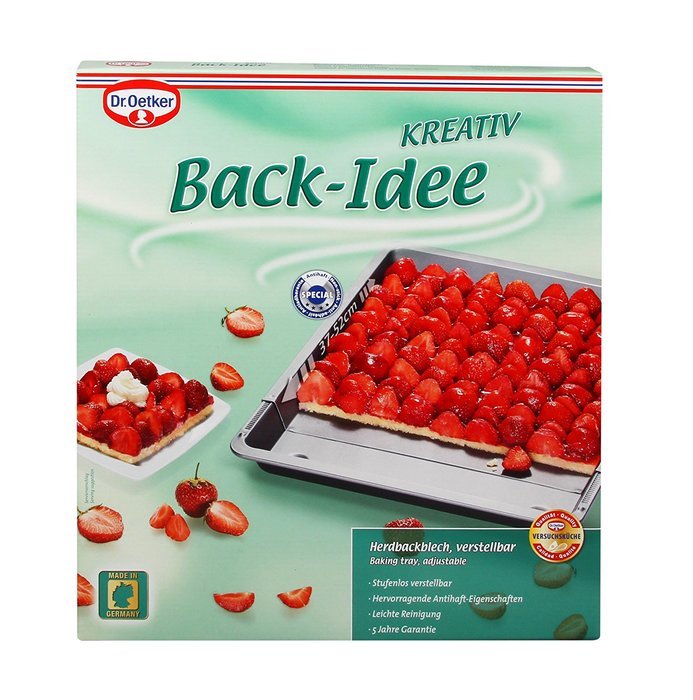 Dr.Oetker "Back-Idee" Adjustable Baking Sheet, 12.99" x 14.57-20.47", Black N2