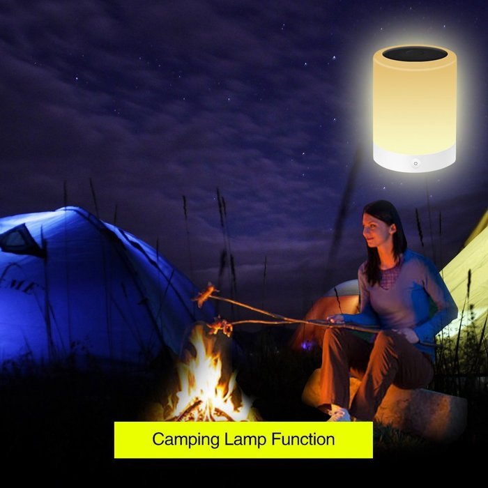 Simpome Wireless LED Bluetooth Speakers,Dimmable Night Light with Bluetooth 4.0 Speaker, Smart Touch LED Mood... N4