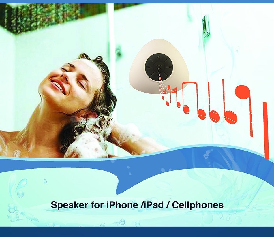 Triangle Mini Wireless Waterproof Bluetooth Shower Speaker Hands Free Speaker for iPhone/iPad/Cellphones - WHITE N5