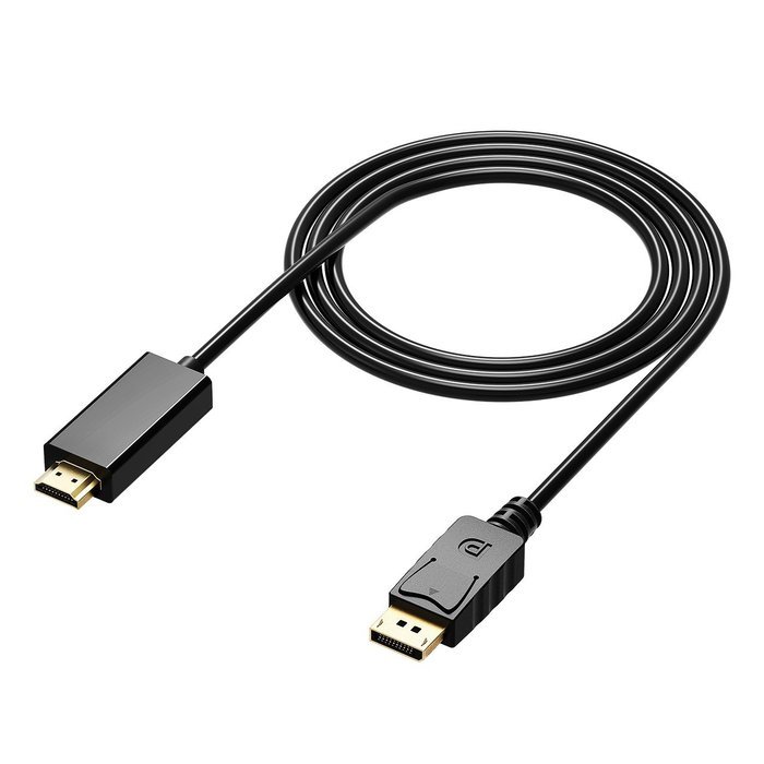 Cablor Gold Plated DP1.2 DisplayPort to HDMI Cable,1080P Full HD Video,Black Color 6ft/1.8M