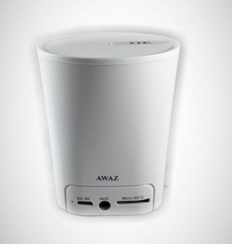 OE Awaz Portable Bluetooth Speaker Handsfree Sound Micro SD Auxilary input 3.5mm Audio USB 2.0 Small Compact White... N3