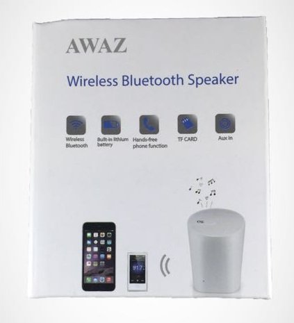 OE Awaz Portable Bluetooth Speaker Handsfree Sound Micro SD Auxilary input 3.5mm Audio USB 2.0 Small Compact White... N5