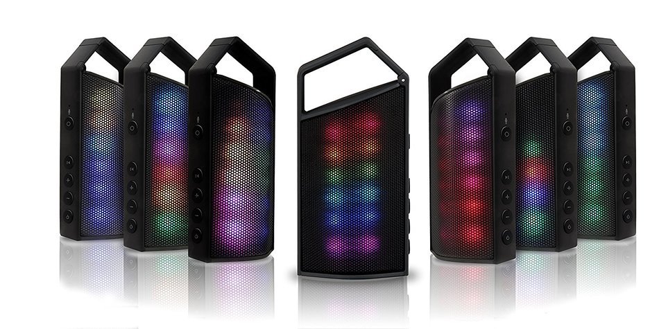Latte SoundMagic Express Portable Bluetooth Speaker with 8 LED Modes Including 2 Equalizer (Black) N2