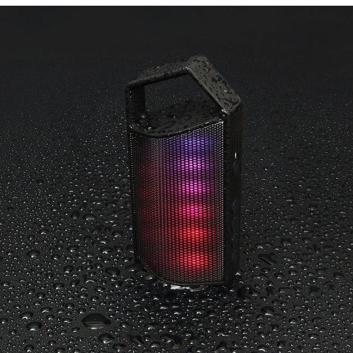 Latte SoundMagic Express Portable Bluetooth Speaker with 8 LED Modes Including 2 Equalizer (Black) N7