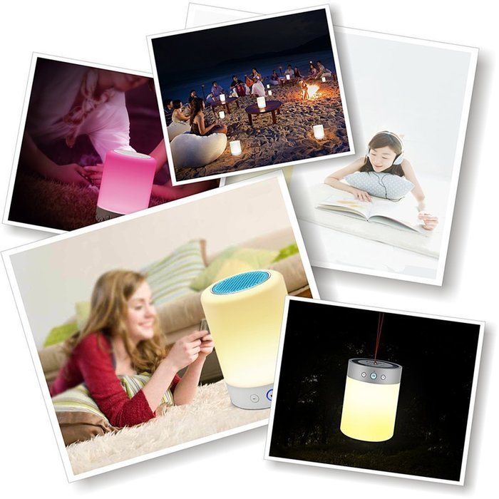 Wireless LED Bluetooth Speakers DBWOR - Wireless Bluetooth Speakers with Smart Touch LED Mood Lamp, Hands-free... N6