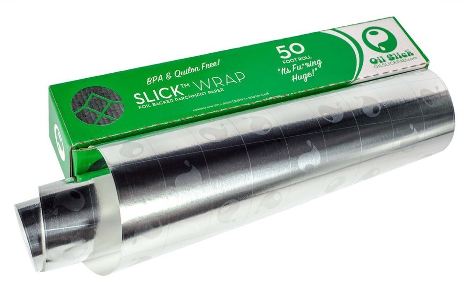 Oil Slick Wrap Foil Backed Parchment Paper 12&rdquo;x600&rdquo; Alternative to Martha Wrap or Reynolds Pan Lining